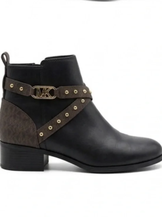 Michael Kors Kincaid Black Leather Studded Moto Boots Women’s Size 9M - Picture 7 of 13